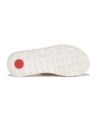 F-Mode Leather Flatform Cross Slides Cream