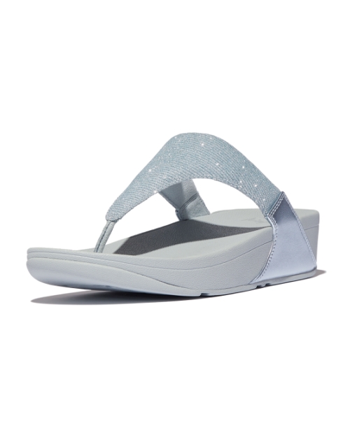 Lulu Shimmerlux Toe-Post Sandals Quiet Blue