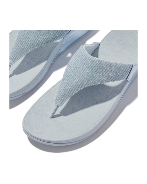 Lulu Shimmerlux Toe-Post Sandals Quiet Blue