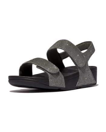 FitFlop Lulu Adjustable Shimmerlux Back-Strap Sandals Pewter