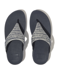 Lulu Shimmerweave Toe-Post Sandals Midnight Navy Mix