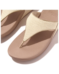 Lulu Shimmerweave Toe-Post Sandals Stone Beige Mix