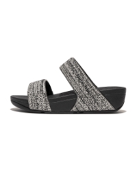 Lulu Shimmerweave Slides Black Mix
