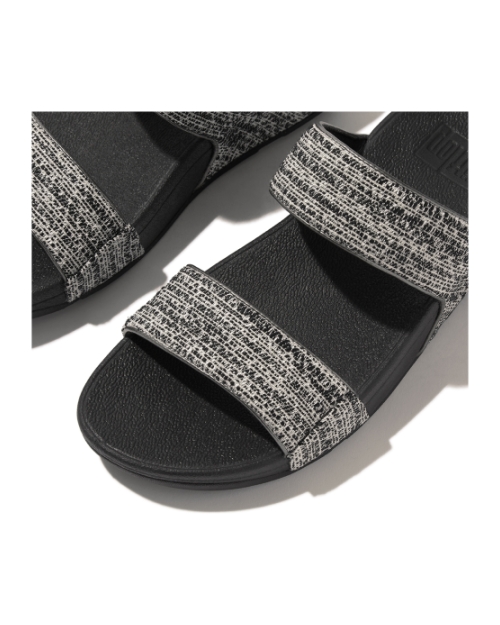 Lulu Shimmerweave Slides Black Mix