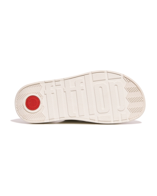 Gen-FF Buckle Two-Bar Leather Slides Urban White