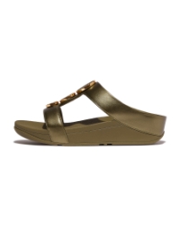 Halo Bead-Circle Metallic H-Bar Slides Metallic Camo-Green