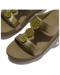 Halo Bead-Circle Metallic H-Bar Slides Metallic Camo-Green