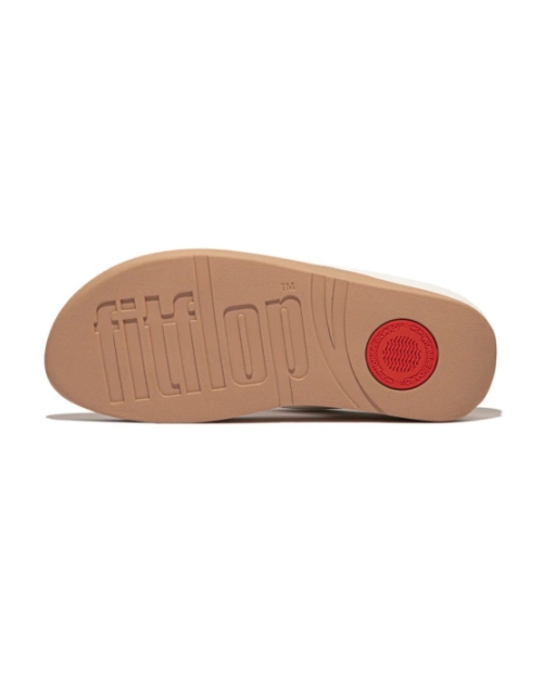 Fino Mirror-Dome Leather Toe-Post Sandals Urban White