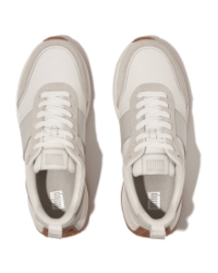 F-Mode Flow Sneaker - Leather & Suede Mix Urban White Mix
