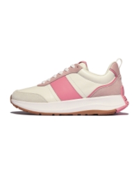 F-Mode Flow Sneaker - Leather & Suede Mix Cream/Pinkperfect