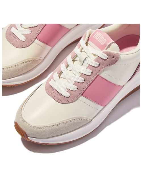 F-Mode Flow Sneaker - Leather & Suede Mix Cream/Pinkperfect