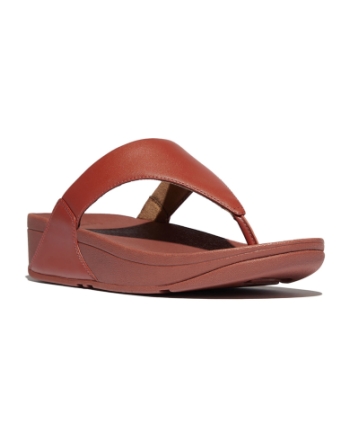 FitFlop Lulu Leather Toepost Terracotta