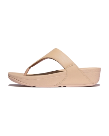 FitFlop Lulu Leather Toepost Sandy Beige