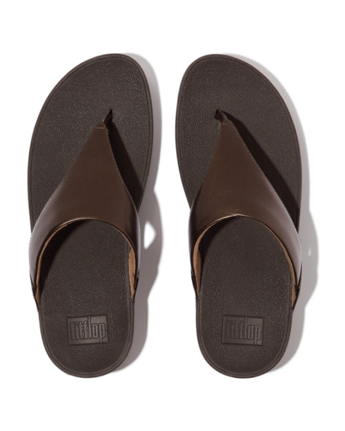Lulu Leather Toepost Metallic Chocolate Brown