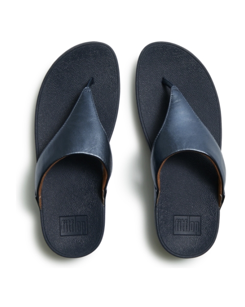 Lulu Leather Toepost Metallic Cosmic Blue