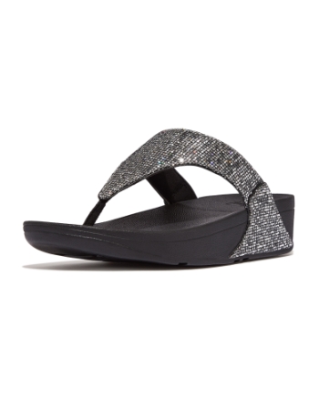 FitFlop Lulu Toe Post - Glitterball Silver