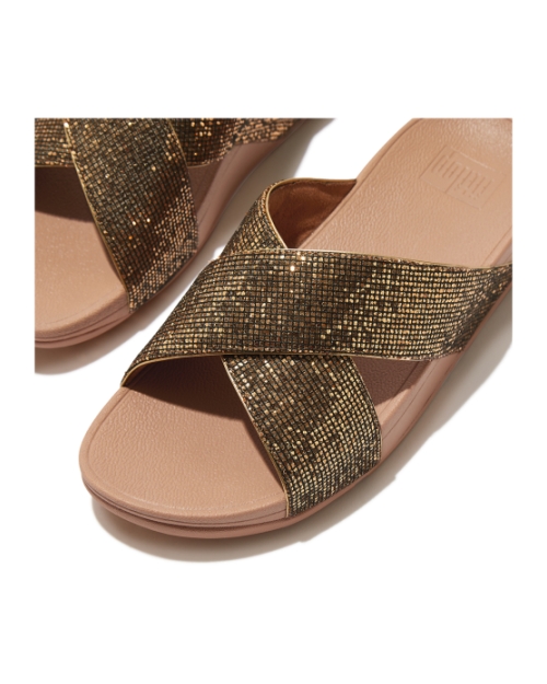 Lulu Cross Slide - Glitterball Old Gold