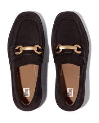 F-Luma Chunky-Snaffle Suede Demi-Wedge Loafers Chocolate Brown