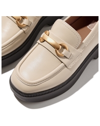 F-Luma Chunky-Snaffle Leather Demi-Wedge Loafers Stone Beige