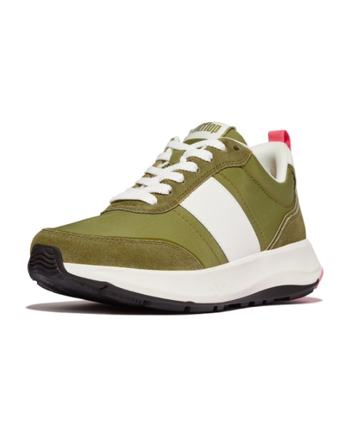 F-Mode Flow Sneaker - Nylon & Suede Mix Camo-Green Mix