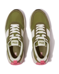 F-Mode Flow Sneaker - Nylon & Suede Mix Camo-Green Mix