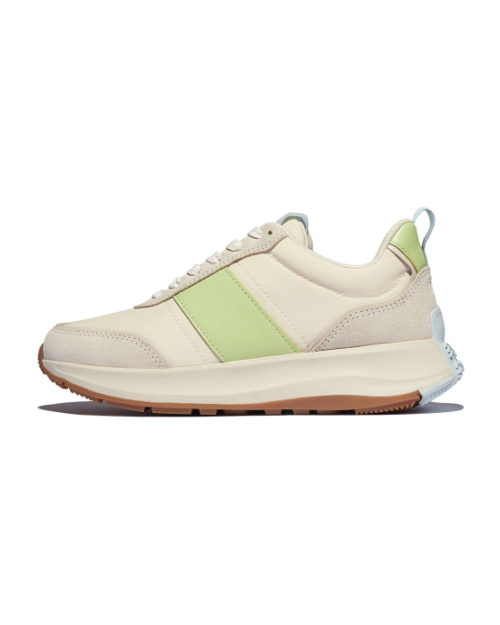 F-Mode Flow Sneaker - Nylon & Suede Mix Lime Mix
