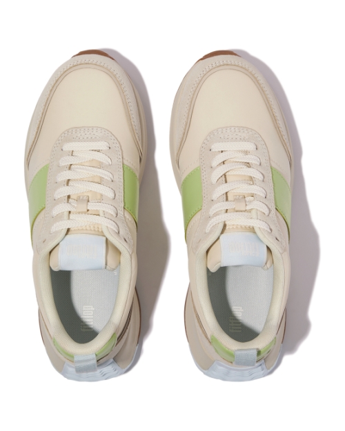 F-Mode Flow Sneaker - Nylon & Suede Mix Lime Mix