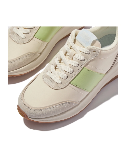 F-Mode Flow Sneaker - Nylon & Suede Mix Lime Mix