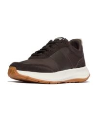 F-Mode Flow Sneaker - Nylon & Suede Mix Chocolate Brown/Cream