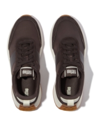 F-Mode Flow Sneaker - Nylon & Suede Mix Chocolate Brown/Cream