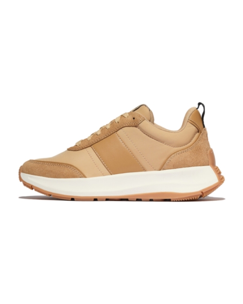 F-Mode Flow Sneaker - Nylon & Suede Mix Camel Mix