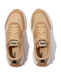 F-Mode Flow Sneaker - Nylon & Suede Mix Camel Mix