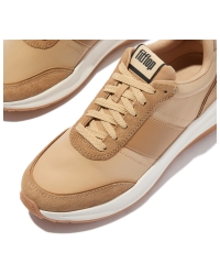 F-Mode Flow Sneaker - Nylon & Suede Mix Camel Mix
