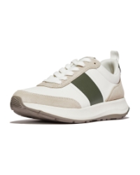 F-Mode Flow Sneaker - Leather White/Safari Green
