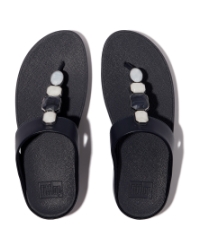 Fino Multi-Stone Leather Toe-Post Sandals Midnight Navy