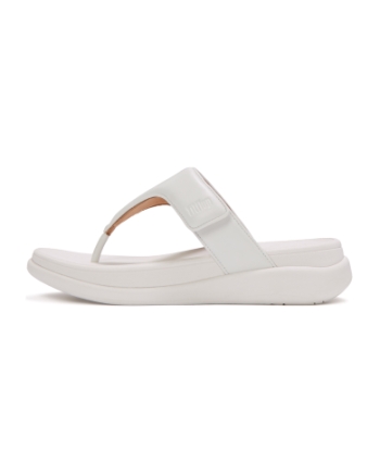 FitFlop F-Mode Go Adjustable Flatform Toe-Post Sandals Urban White