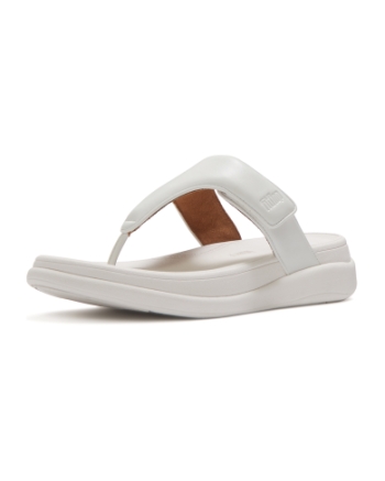 FitFlop F-Mode Go Adjustable Flatform Toe-Post Sandals Urban White