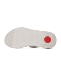 F-Mode Go Adjustable Flatform Toe-Post Sandals Urban White