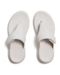 F-Mode Go Adjustable Flatform Toe-Post Sandals Urban White
