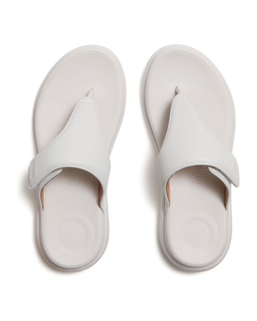 F-Mode Go Adjustable Flatform Toe-Post Sandals Urban White