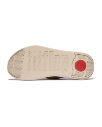 F-Mode Go Adjustable Flatform Toe-Post Sandals Platino