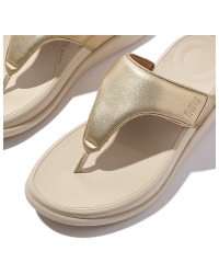 F-Mode Go Adjustable Flatform Toe-Post Sandals Platino