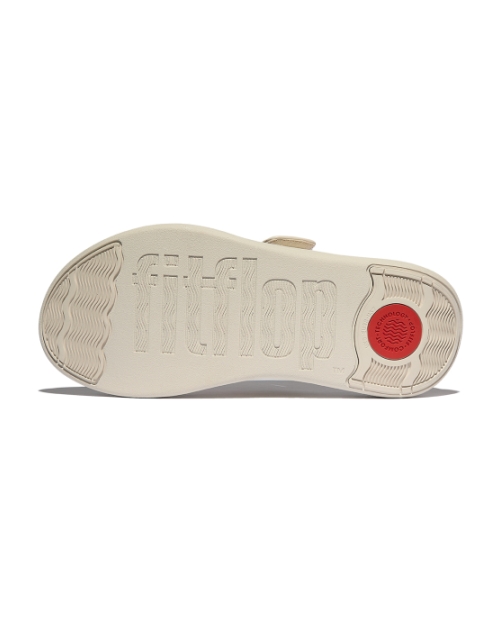 F-Mode Go Adjustable Flatform Toe-Post Sandals Paris Beige