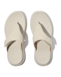 F-Mode Go Adjustable Flatform Toe-Post Sandals Paris Beige