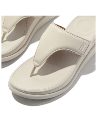 F-Mode Go Adjustable Flatform Toe-Post Sandals Paris Beige
