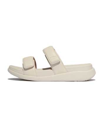 FitFlop F-Mode Go Adjustable Flatform Two-Bar Slides Paris Beige
