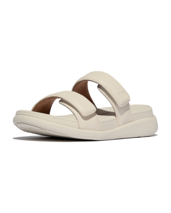 FitFlop F-Mode Go Adjustable Flatform Two-Bar Slides Paris Beige