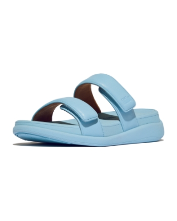 FitFlop F-Mode Go Adjustable Flatform Two-Bar Slides Bondi Blue