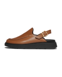 Gen-FF Leather Back-Strap Moc Mules Deep Tan