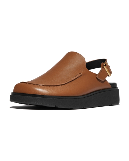 Gen-FF Leather Back-Strap Moc Mules Deep Tan